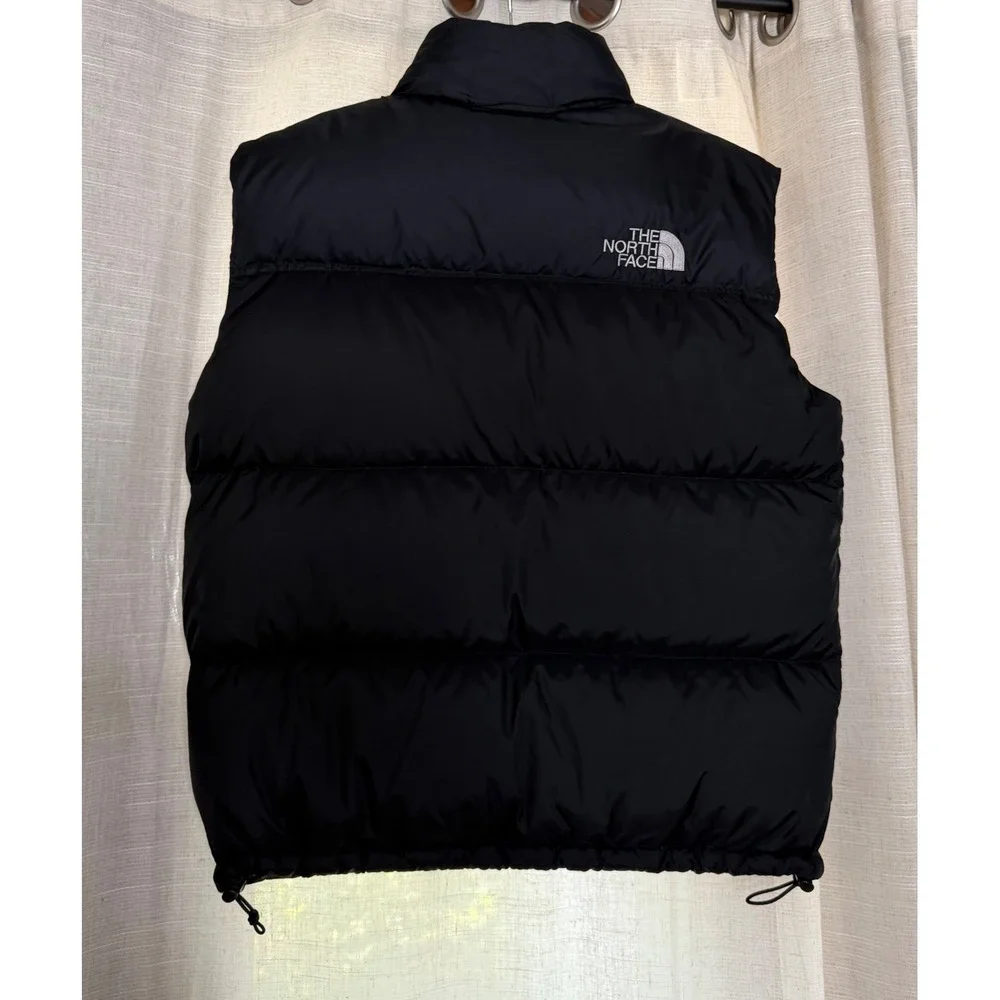 Vintage North Face Nuptse 700 Down Puffer Vest Packable Hood Men's Large Black